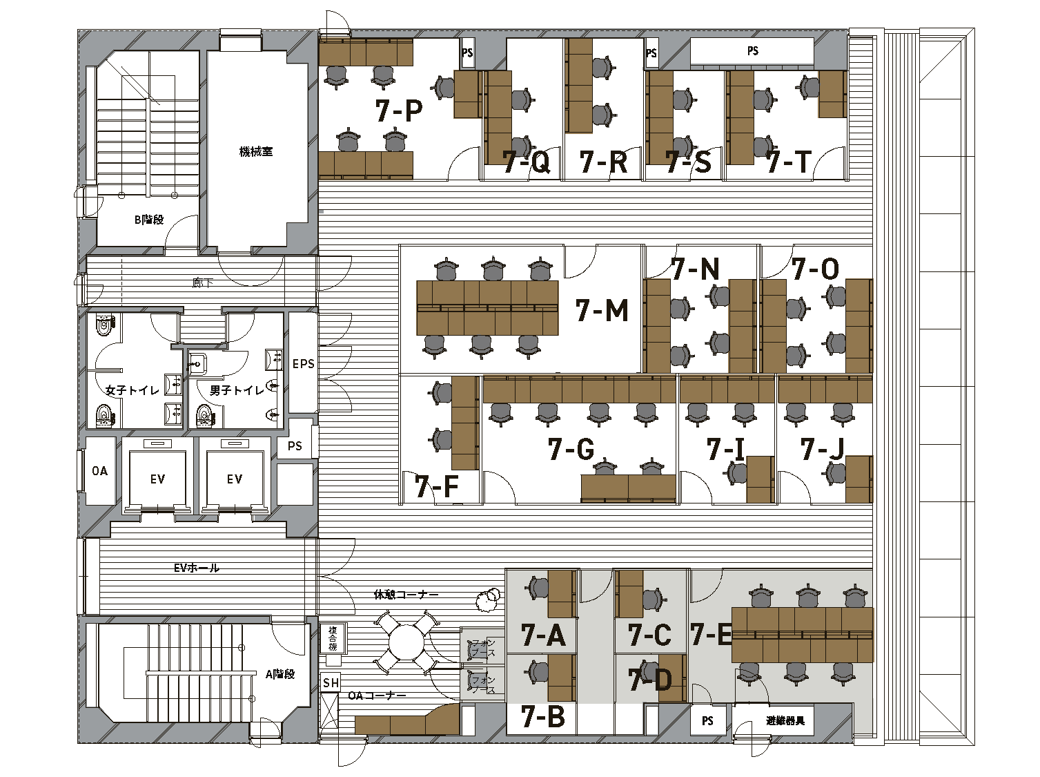 7Fシェアオフィス/複合機・文具コーナー